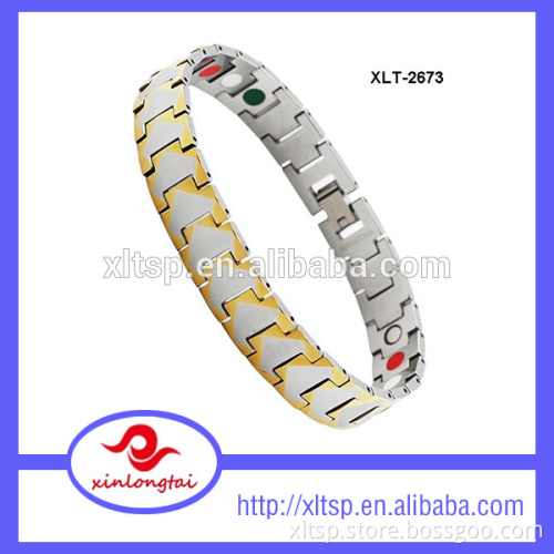 silver Carbon fiber mesh magnetic bracelet lady titanium germanium bracelet